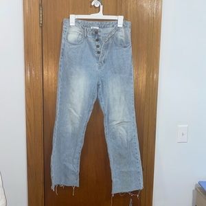 Princess Polly light wash straight leg jeans
